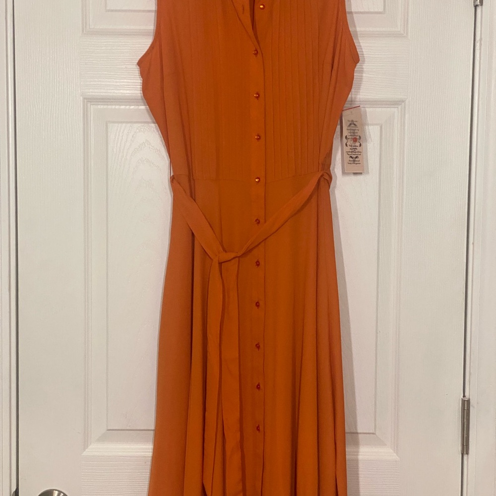 Nanette Lepore Orange Button Dress